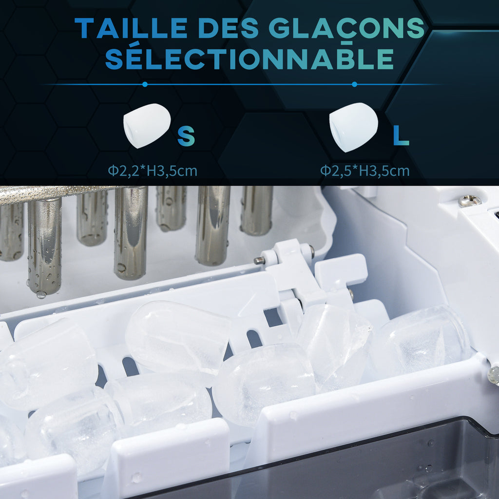 Machine à glaçons réservoir eau 1,7 L capacité réservoir glace 0,9 Kg pelle et panier inclus 9 glaçons/ 6-12minutes-5