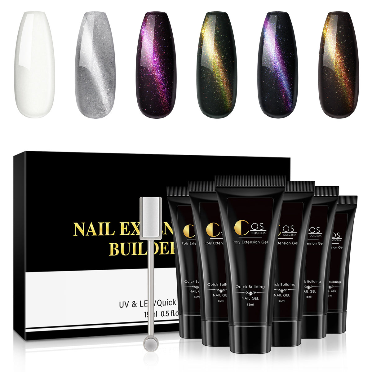 New 6 Color Gift Box Magic Eye Extension Glue Manicure Magnet Manicure Painless Extension Glue