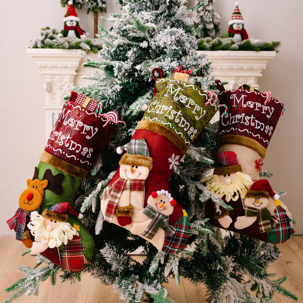 Christmas Decoration Products 3D Christmas Socks Cartoon Santa Claus Socks