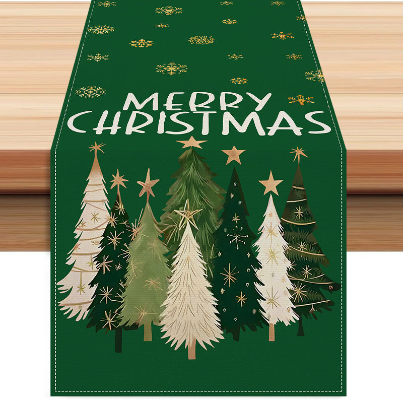 Christmas decoration table flag holiday party kitchen table decoration tablecloth mat tea flag linen tablecloth