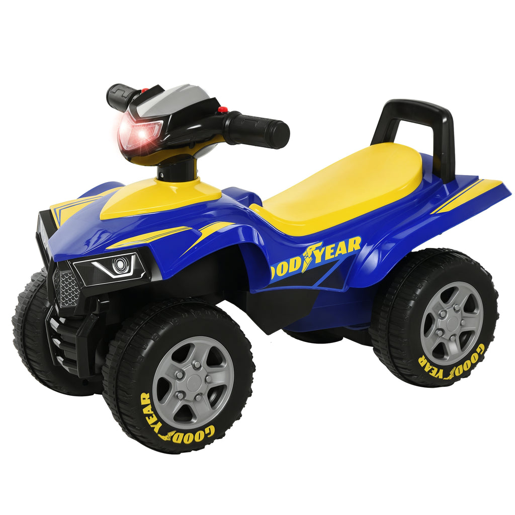 Porteur Enfants Quad 18-36 Mois dim. 60L x 31l x 42H cm Effets Lumineux et sonore Bleu Jaune-0