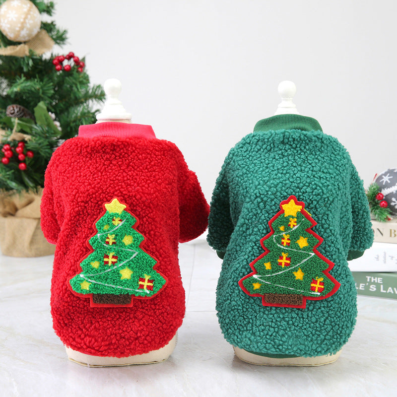 Dog Clothes Autumn/Winter Pet Clothes New Teddy Small Dog Pet Clothes Winter Christmas Tree Sweater