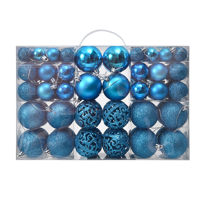 3/4/6cm 100pcs Christmas ball gift box set with electroplated hollow plastic balls for Christmas decoration