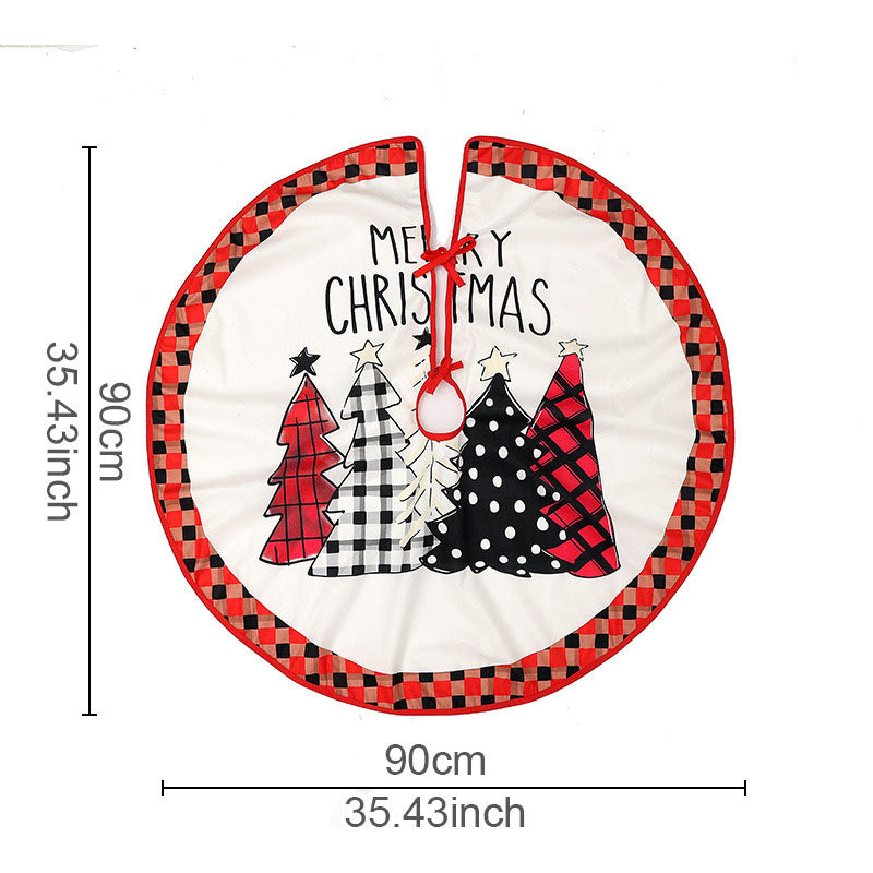 Christmas tree skirt creative printing Christmas tree bottom decoration Christmas home atmosphere decoration