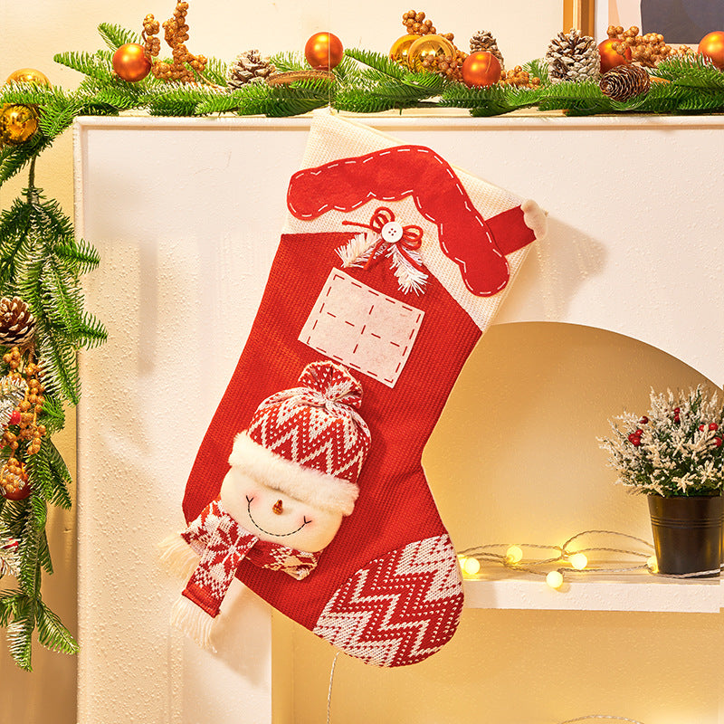 Christmas Decorations Snowman Doll Christmas Socks Knitted 3D Santa Claus Christmas Tree Decoration Pendant Gift Bag