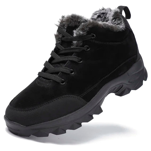Men's snow boots with winter fleece insulation, outdoor boots, cotton shoes, lightweight boots
