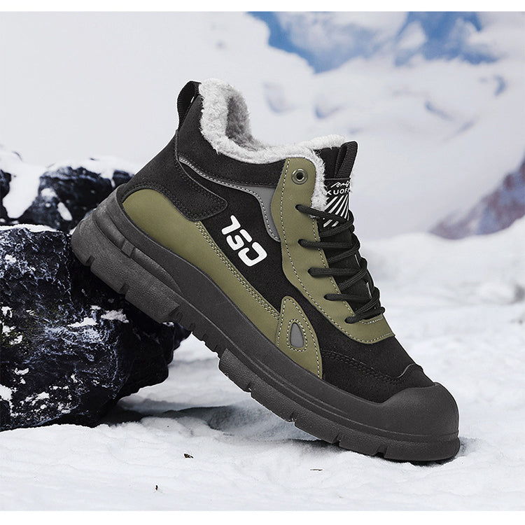 Winter fleece warm Martin boots men's casual sports versatile Korean version anti cold snow boots