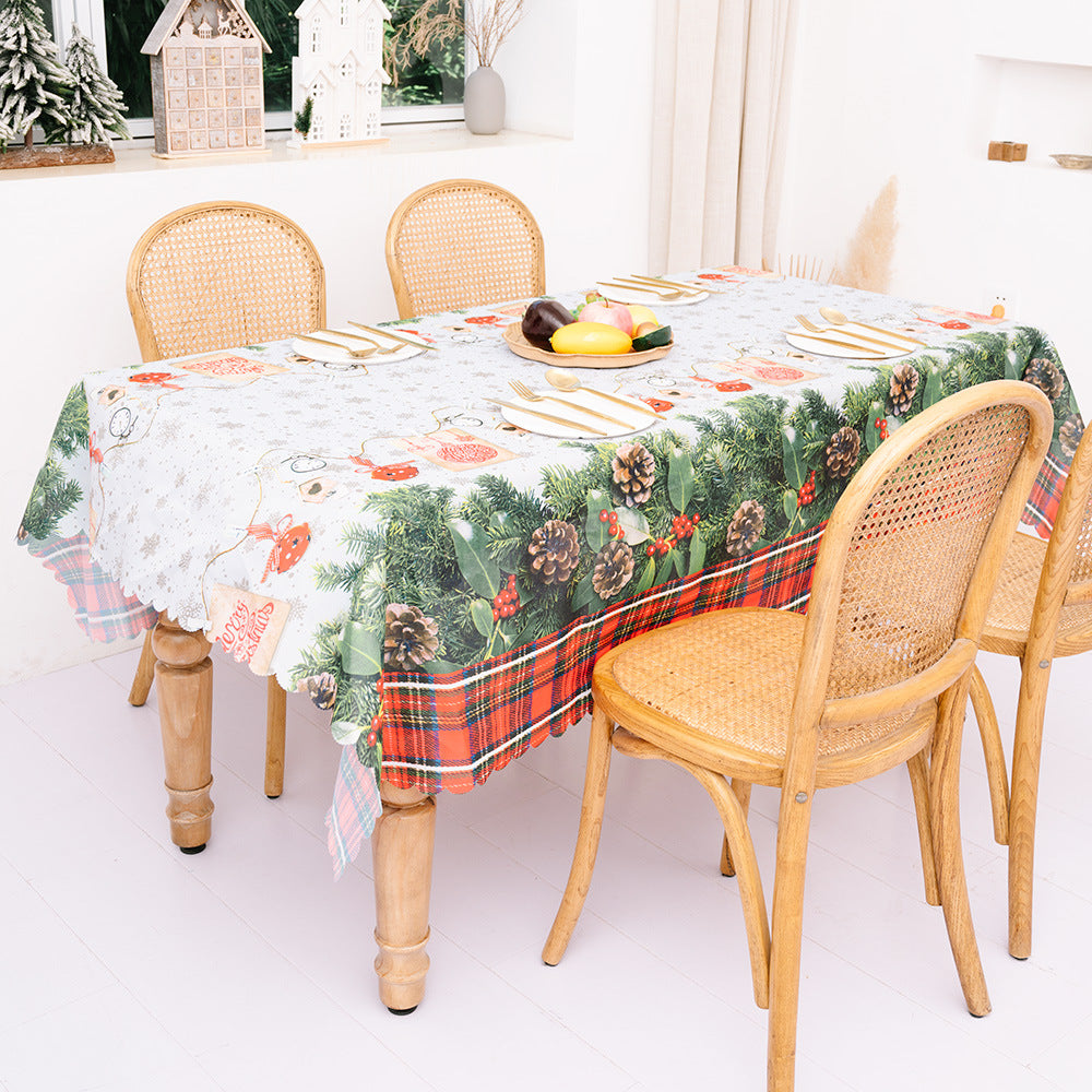 Christmas Decoration Creative Christmas Printed Tablecloth Table Flag Christmas Desktop Decoration Supplies