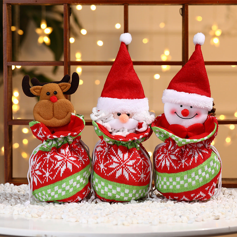 Christmas Children's Gift Bag New Christmas Knitted Apple Bag Christmas Christmas Christmas Eve Candy Bag Gift Bag