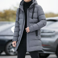 Medium Length Cotton Padded Jacket Men's Hooded Cotton Jacket Winter New Down Cotton Jacket Long Cotton Padded Jacket Winter Coat