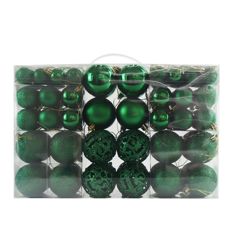 3/4/6cm 100pcs Christmas ball gift box set with electroplated hollow plastic balls for Christmas decoration