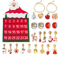 Christmas Decorations Gift Advent Calendar Fabric Bag Bracelet Necklace Beaded DIY Gift Set