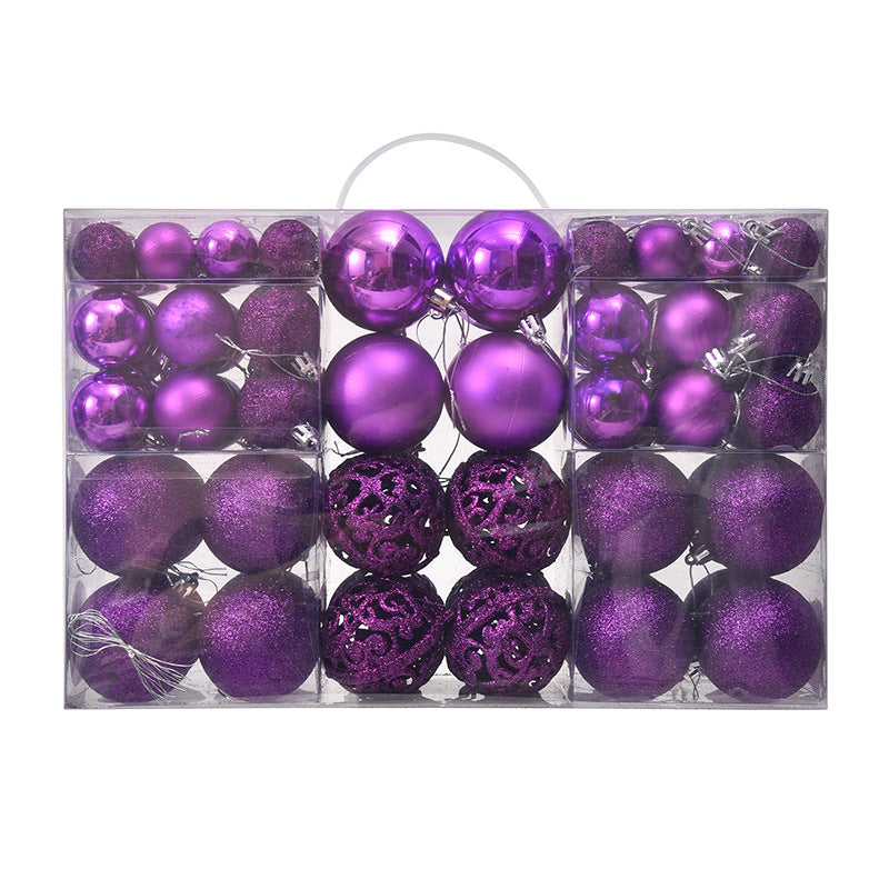 3/4/6cm 100pcs Christmas ball gift box set with electroplated hollow plastic balls for Christmas decoration