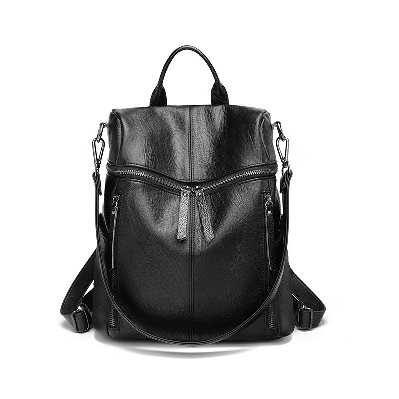 Leather backpack women's new foreign trade backpack large-capacity school bag multi-functional dual-purpose women's bag