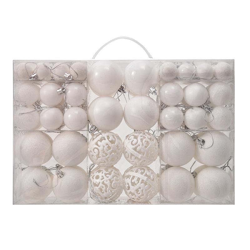 3/4/6cm 100pcs Christmas ball gift box set with electroplated hollow plastic balls for Christmas decoration