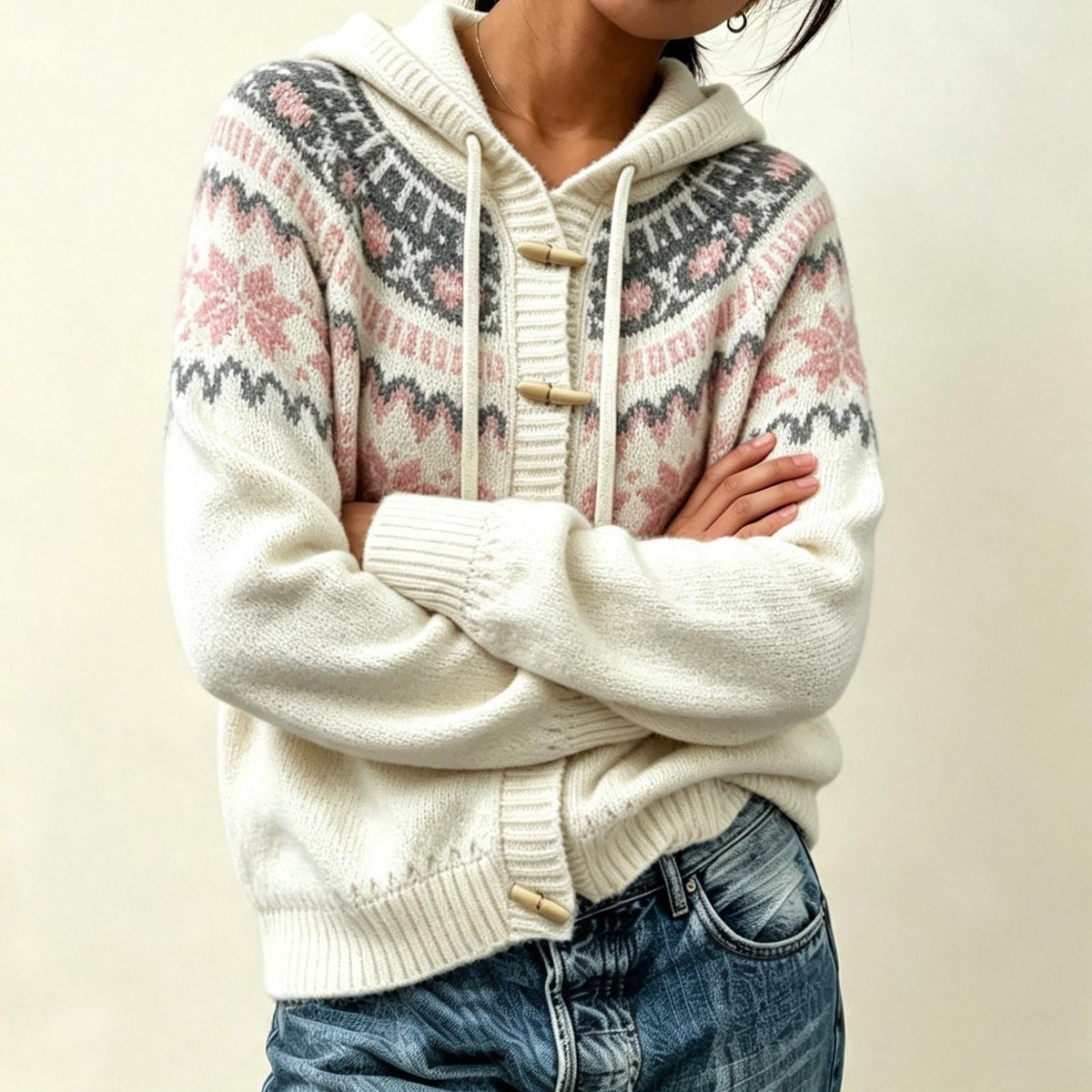 Loose hooded sweater