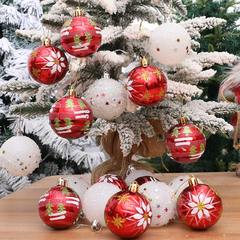 Christmas hanging ball Christmas tree decoration snowflakes five-star Christmas ball accessories combination