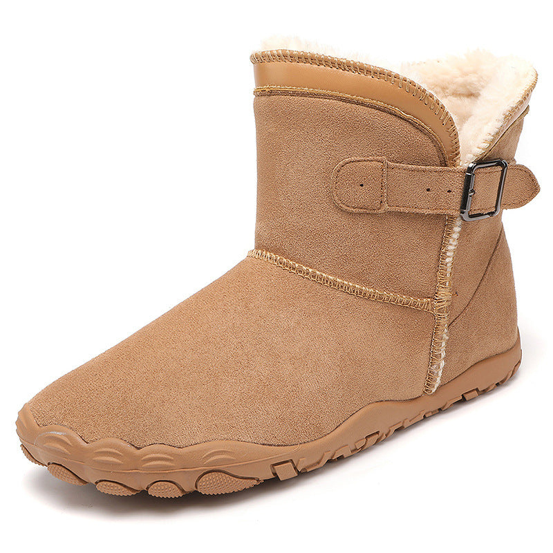 Unisex High-Top Suede Snow Boots - Plush Lined Winter Boots