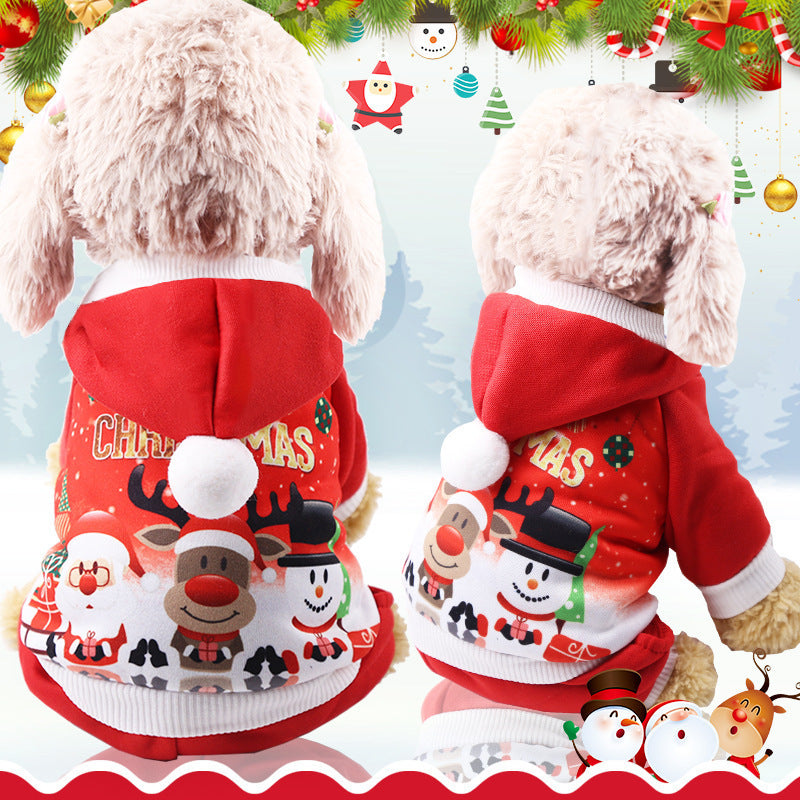 Christmas Plush Cat Dog Pet Autumn/Winter Teddy Bear Fighting Clothes