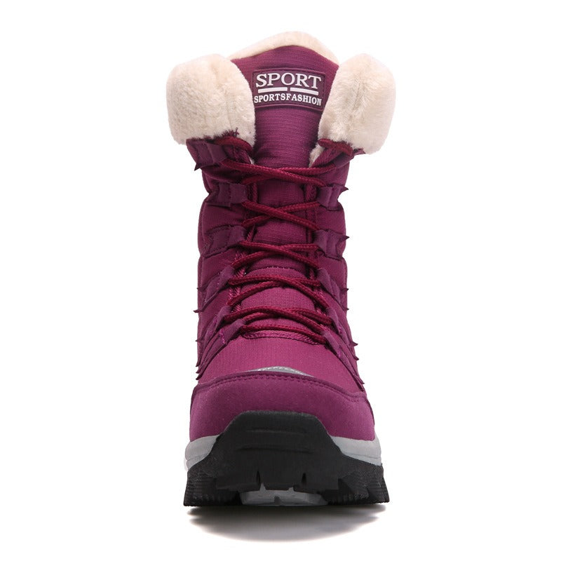 Women's winter plush warm cotton shoes, oversized cotton shoes, snow boots, middle-aged and elderly outdoor snow boots, high top cotton shoes