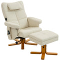 Fauteuil massant avec repose-pied, dossier inclinable jusqu'à 135°, coffre de rangement, télécommande-0