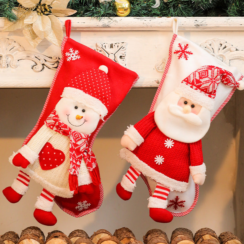 Christmas Socks Gift Bag Christmas Decorative Socks Christmas Eve Christmas Gift Children's Christmas Tree Pendant Candy Bag