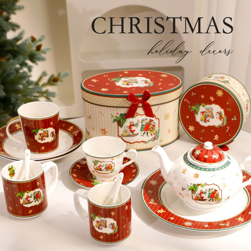 Christmas Elegant Ceramic Tableware Set - Bowl PlateSimple Luxury Style Dinnerware Gift Set