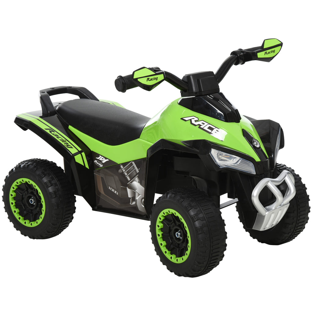 Porteur Enfants Quad 18-36 Mois dim. 67L x 38l x 44H cm Effets Lumineux et sonores Vert Noir-0