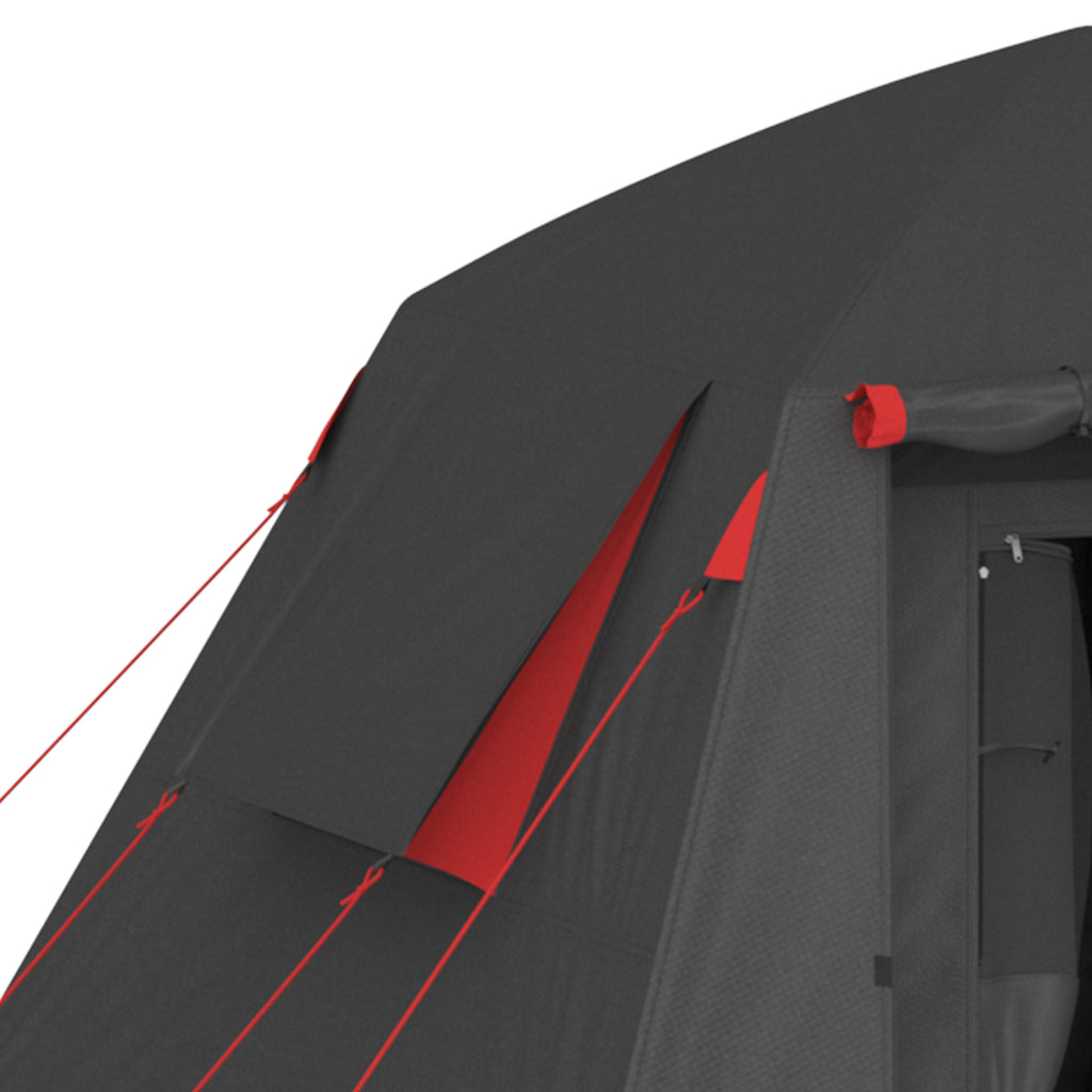 Tente de Camping Dôme 2 Personnes 3-4 Saisons Imperméable 3000mm Montage Facile 2 Portes 210x210x150cm Gris Foncé-9