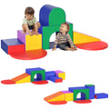 7PCS Parcours motricité bébé, jouet escalade, mousse blocs construction revêtement âge préscolaire, multicolore-0