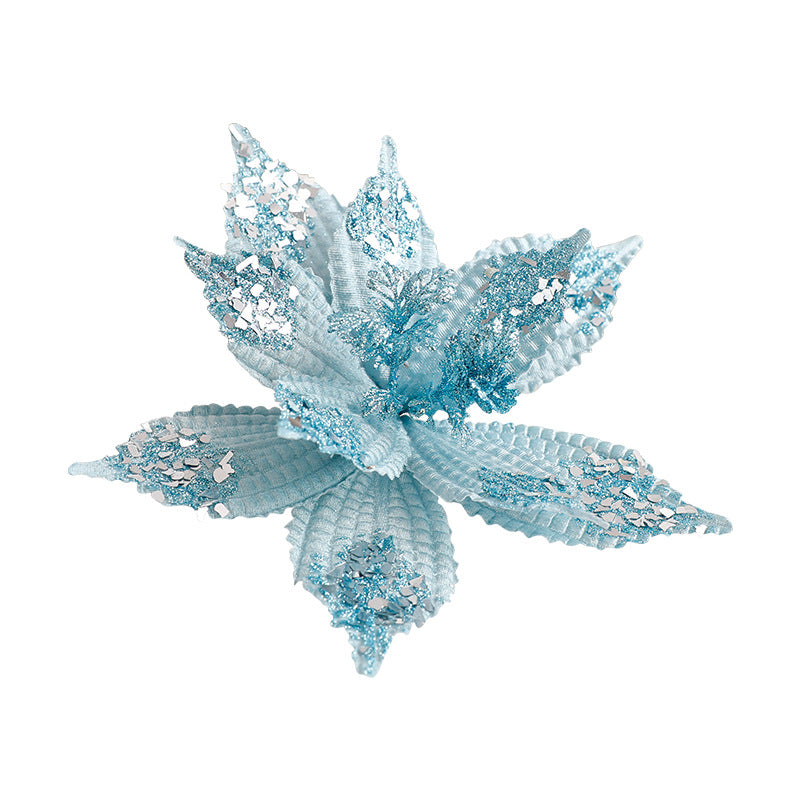 New Christmas Preserved Flower Decorations, Artificial Flower, Christmas Floral Arrangement, Fabric Stem Decor, Velvet with Sequins