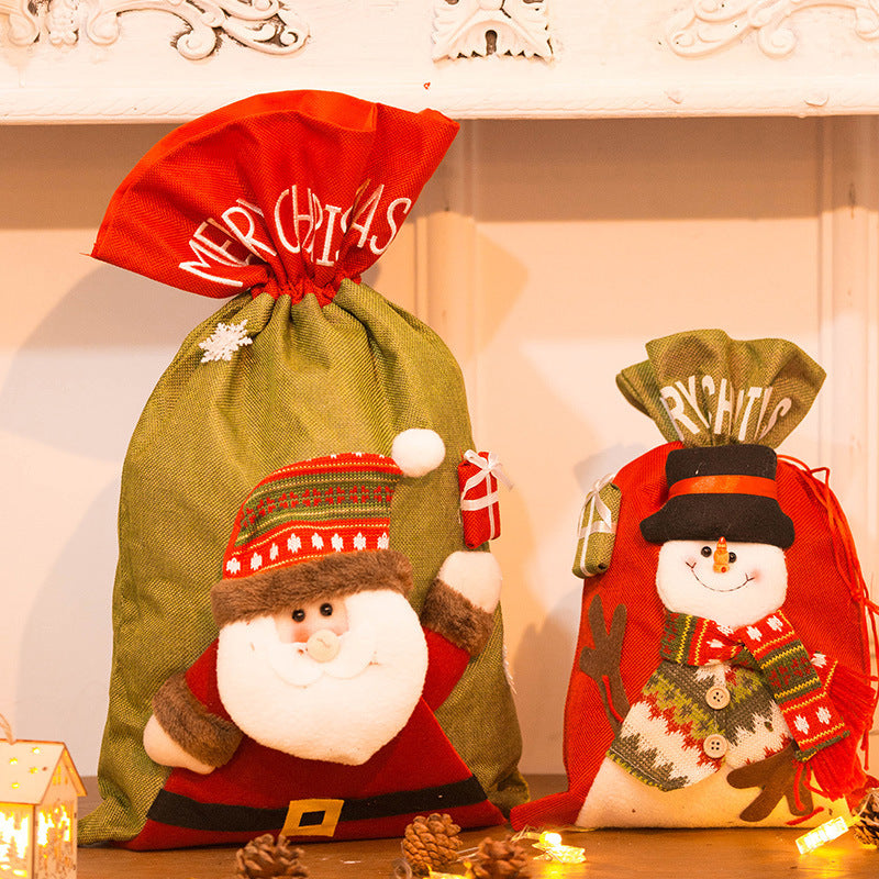 Christmas Fabric Bag, Christmas Gift BaApple Bag, Cartoon Candy Bag