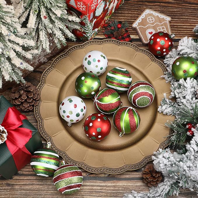New hand-painted electroplated plastic Christmas ball set, Christmas tree pendant, shopping mall holiday decoration