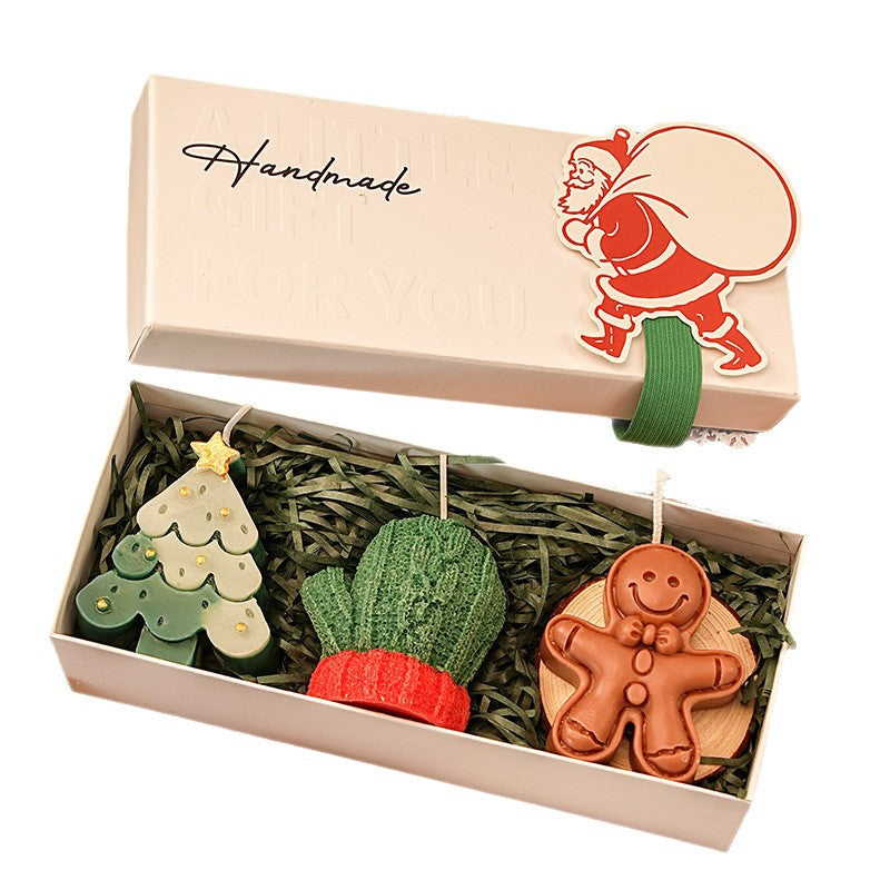 Christmas Handmade Fragrance Candles Hand in Hand Gift Christmas Tree Deer Shaped Aromatherapy Candle Gift Box