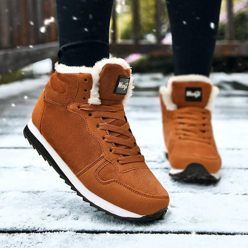 Men Boots Waterproof Winter Boots Men Lightweight Hight Top Plus 48 No Slip Warm Snow Boots Plush Women Footwear Leather Shoes