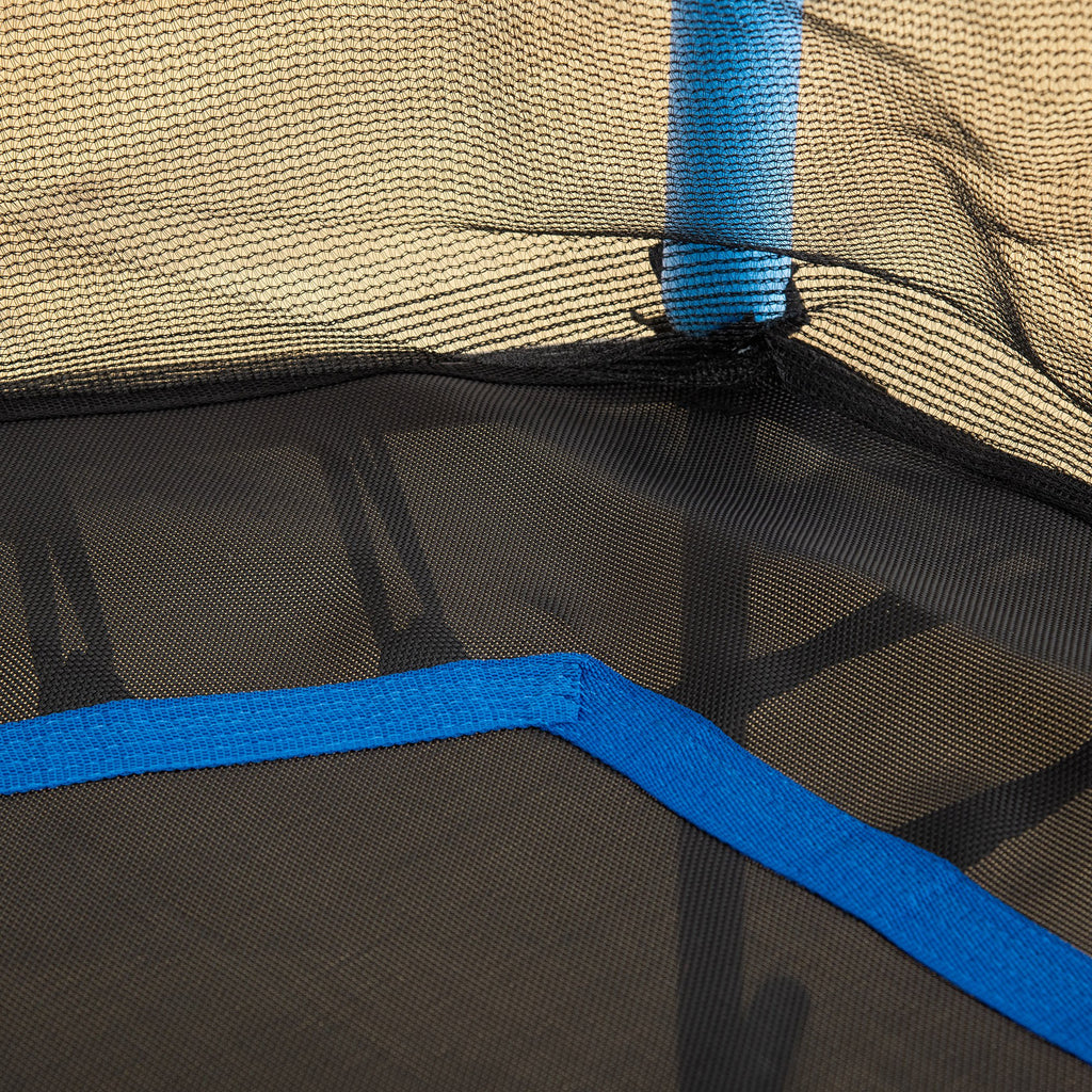 Trampoline pour enfant 1,22 x 1,11 x 1,9 m filet de sécurité porte zippée 6 poteaux rembourrés inclus bleu noir-8