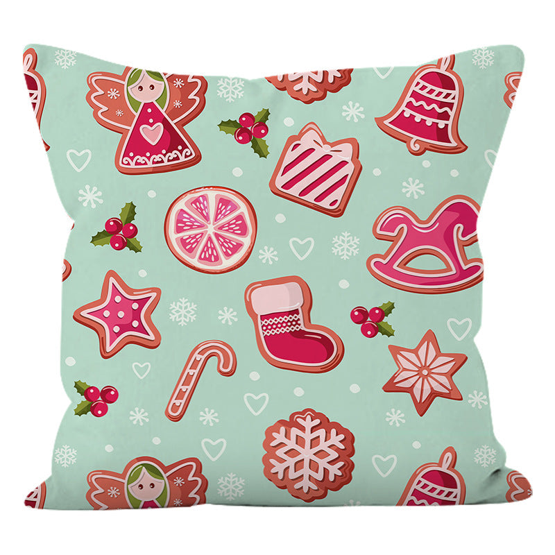 New Christmas Decoration Pillow Cover Holiday Sofa Waist Pillowcase Fabric Cushion Pillowcase Back Pillowcase