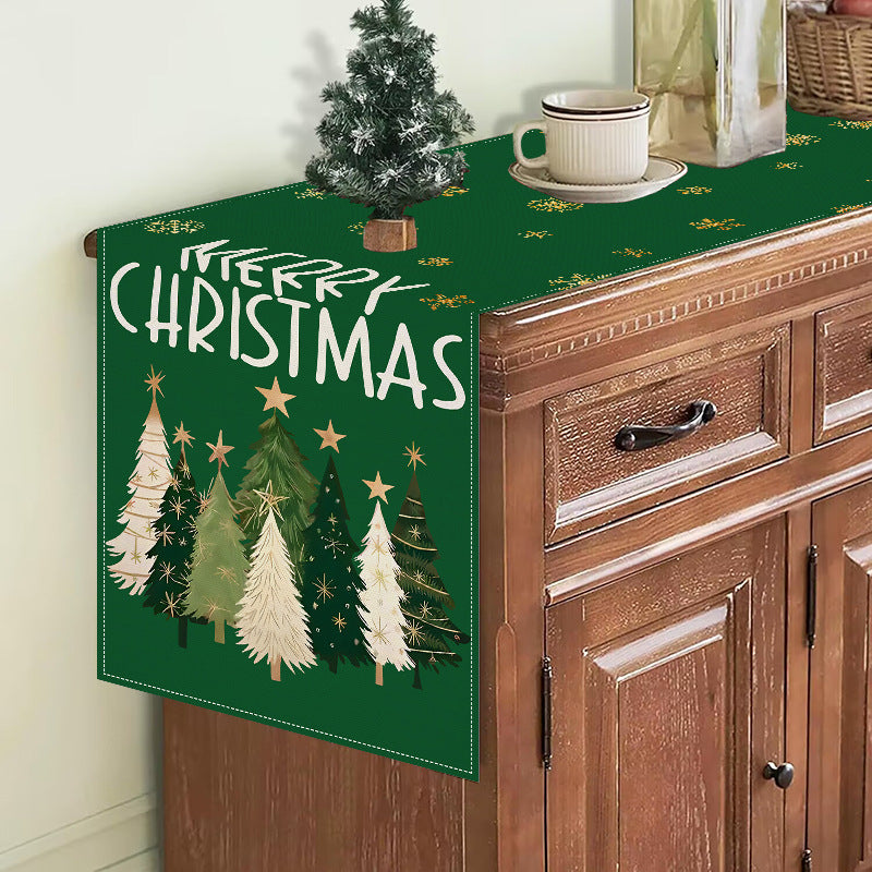 Christmas decoration table flag holiday party kitchen table decoration tablecloth mat tea flag linen tablecloth