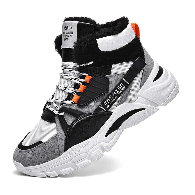 Brand Winter Boots Men Warm Trend Casual Men High Top Shoes Comfortable Sneakers Warm Fur Snow Outdoor Boots Ankle Boots