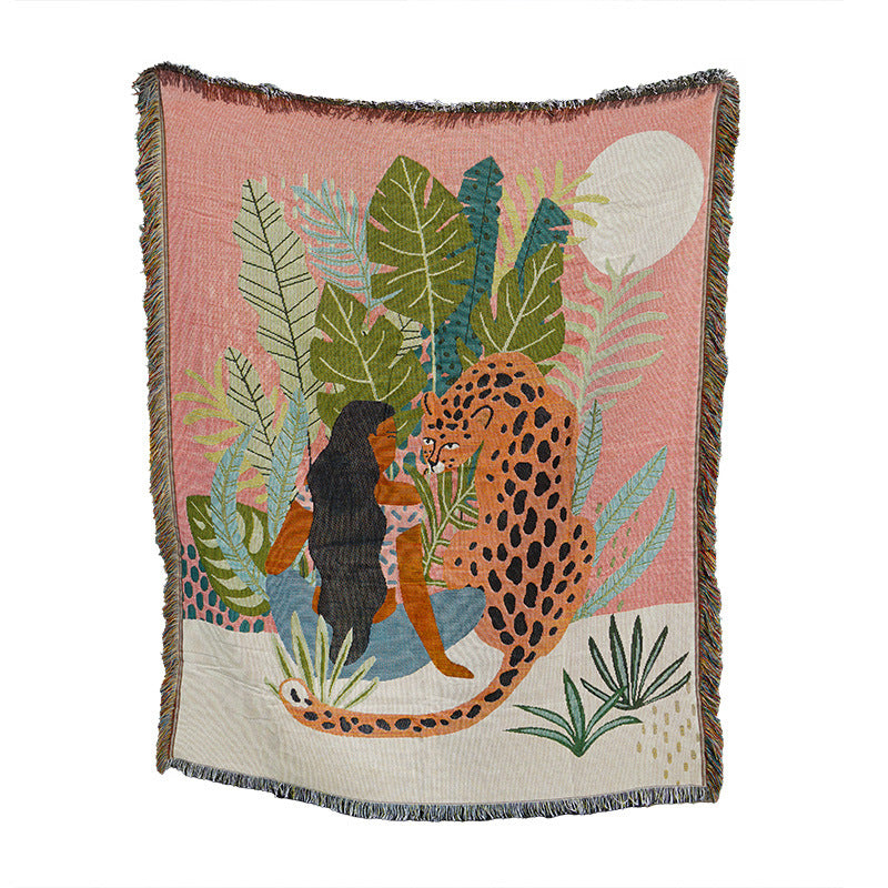 Artistic Sketch Throw Blanket, Camping Blanket, Leisure Blanket, Nap Blanket, Sofa Throw, Picnic Blanket, Bed End Blanket