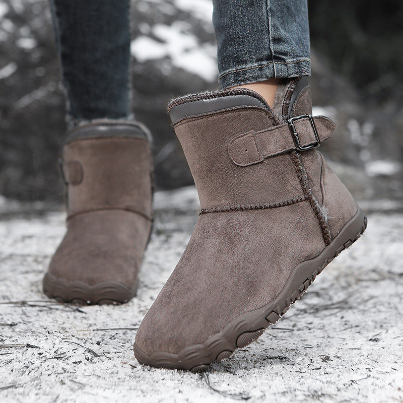 Unisex High-Top Suede Snow Boots - Plush Lined Winter Boots