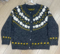 Round neck cardigan long sleeved sweater