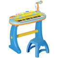 Piano enfant électronique 37 touches, avec micro, tabouret, lumière LED, fonction d'enregistrement et de relecture-0