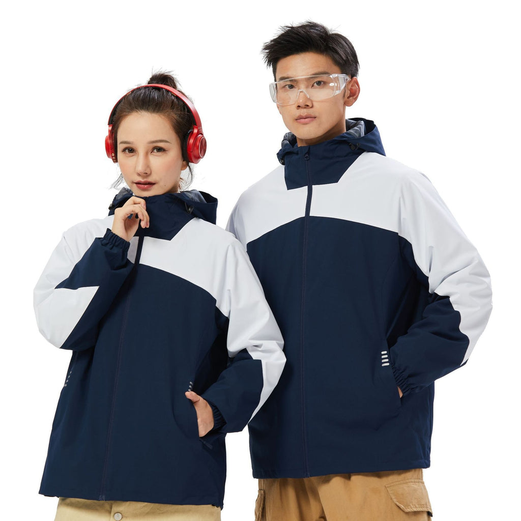 Outdoor Rush Suit Men's And Women's Plush Thickened 3 In 1 Ski Suit Wind Proof Fleece Coat Mountaineering Suit