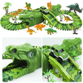Children Racing Bend Rail Dinosaur Track Led Electronic Flash Light Magical Glowing Flexible Track Car Toys DIY Toy Kids Gift