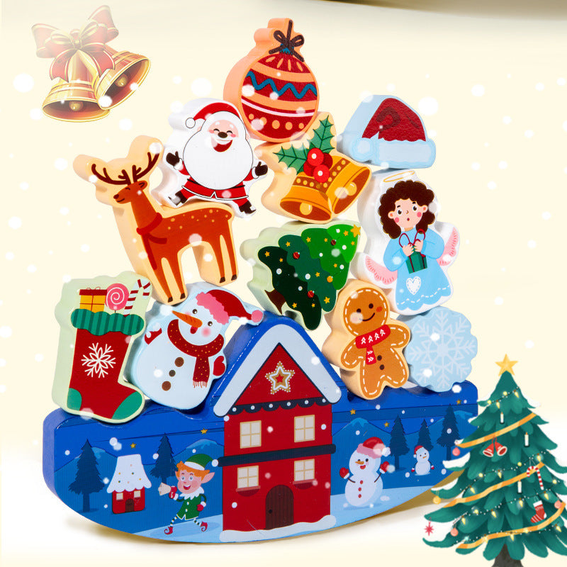 Christmas Building Blocks Stacking Fun Children's Puzzle Halloween Theme Large Particle Stacking High Toy