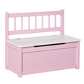 Coffre à jouet enfant banc de rangement enfant couvercle rabattable et charnières de sécurité 60 x 30 x 50 cm rose-0