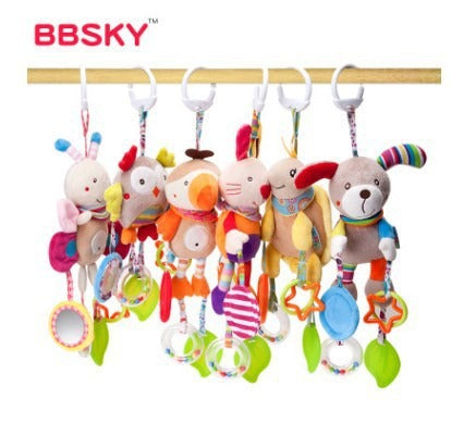 BBSKY Cute Cartoon Animal Wind Chime Baby Toy Plush Bed Trailer Hanging Toy Can Be Imported