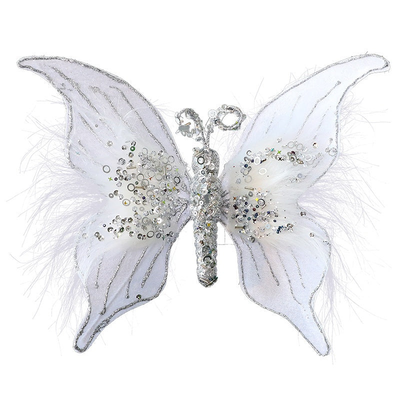 Saint Yuan New Fabric Christmas Butterfly DIY Christmas Scene Decoration Props Christmas Decorations Simulation Butterfly
