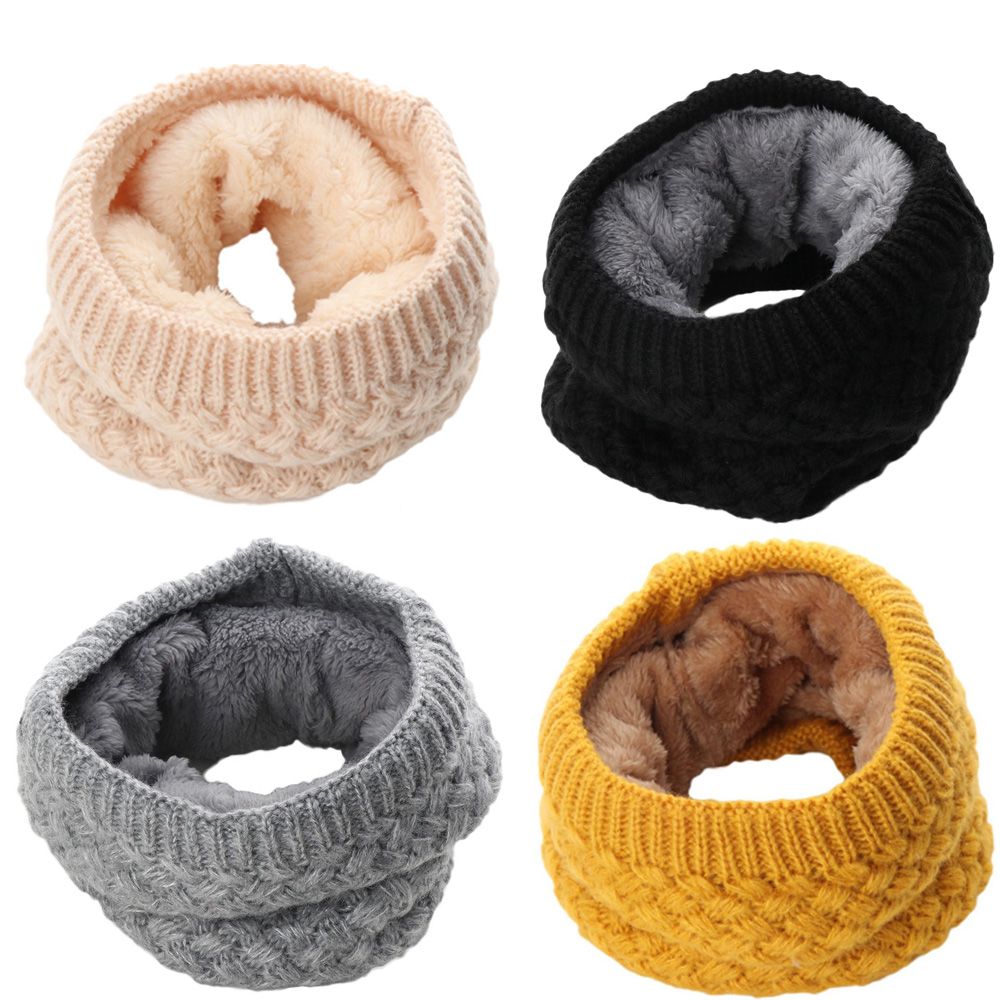 1Pc Winter Warm Brushed Knit Neck Warmer Circle Go Out Wrap Cowl Loop Snood Shawl Outdoor Ski Climbing Scarf For Men Women